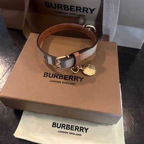 burberry dog collar and lead|authentic Burberry dog collar.